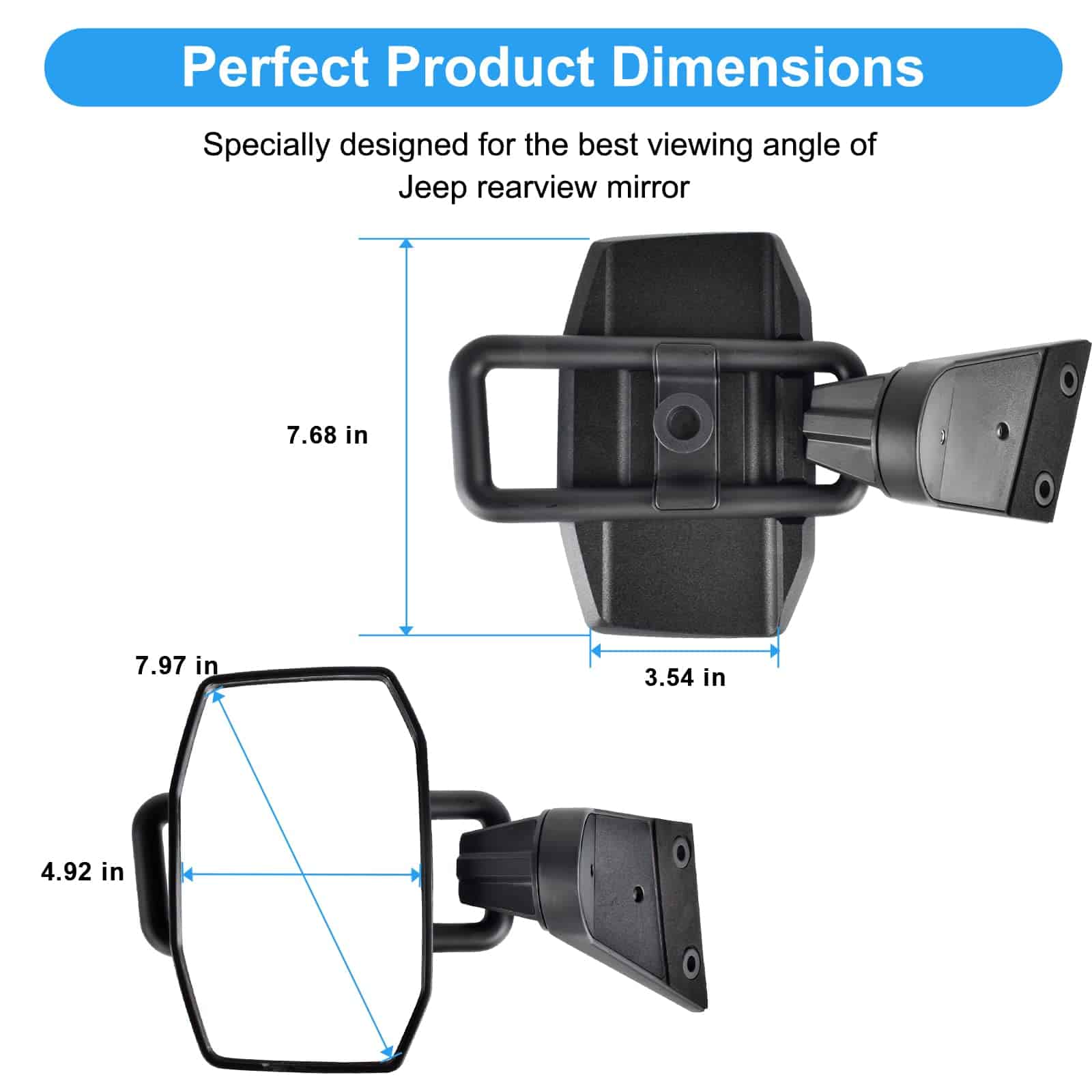 Espejo lateral Nifeida para puertas sin puertas compatible - Imagen 5