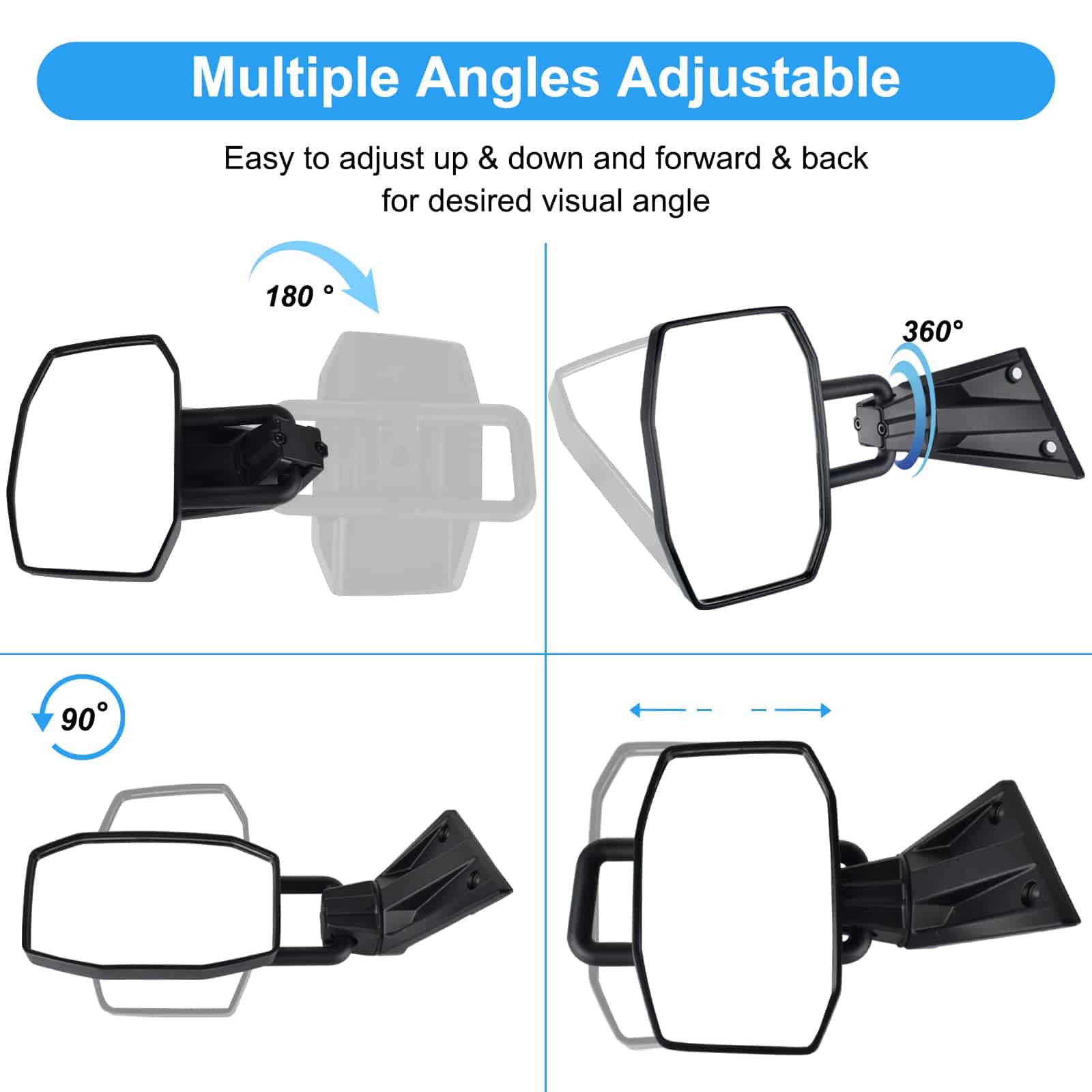 Espejo lateral Nifeida para puertas sin puertas compatible - Imagen 4
