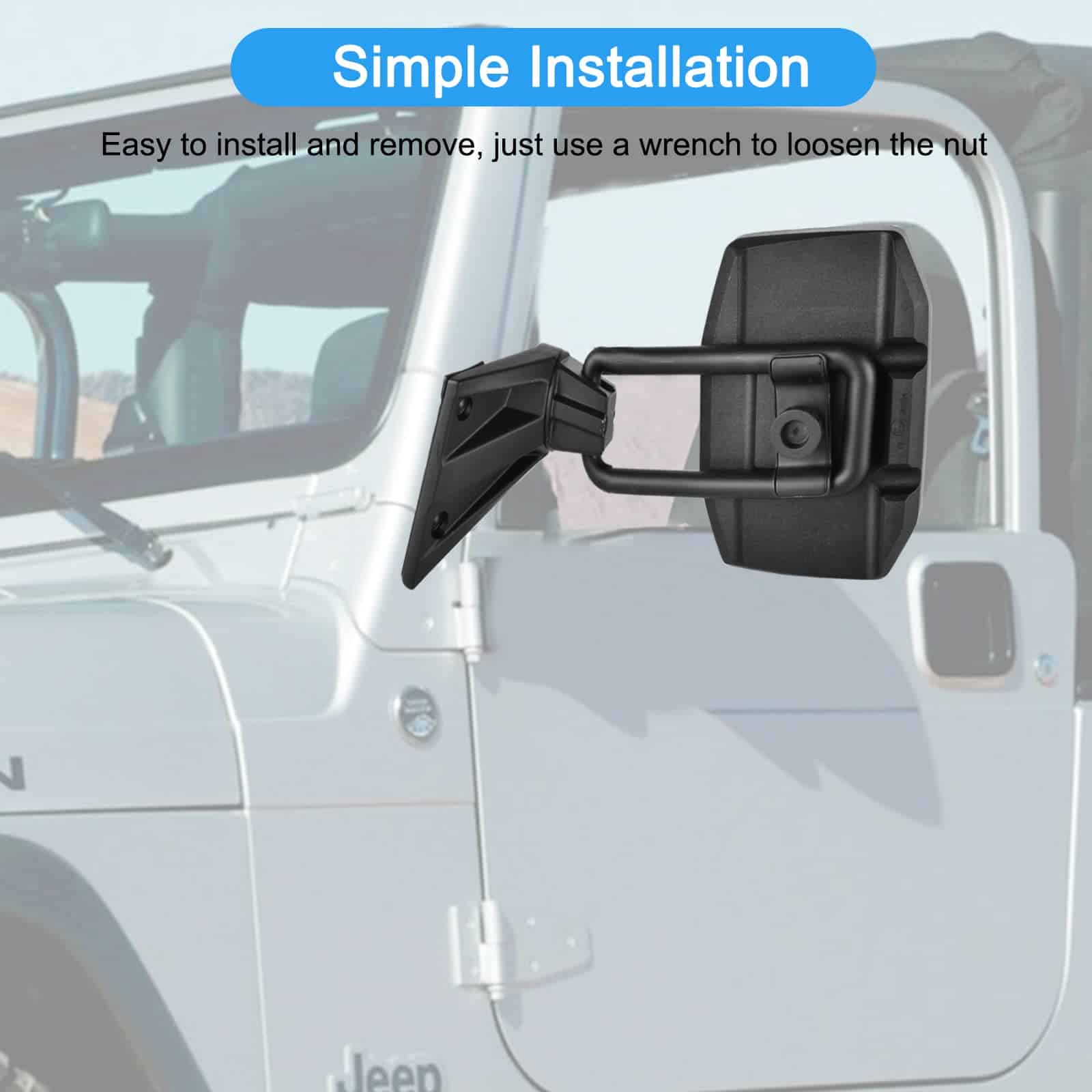 Espejo lateral Nifeida para puertas sin puertas compatible - Imagen 7