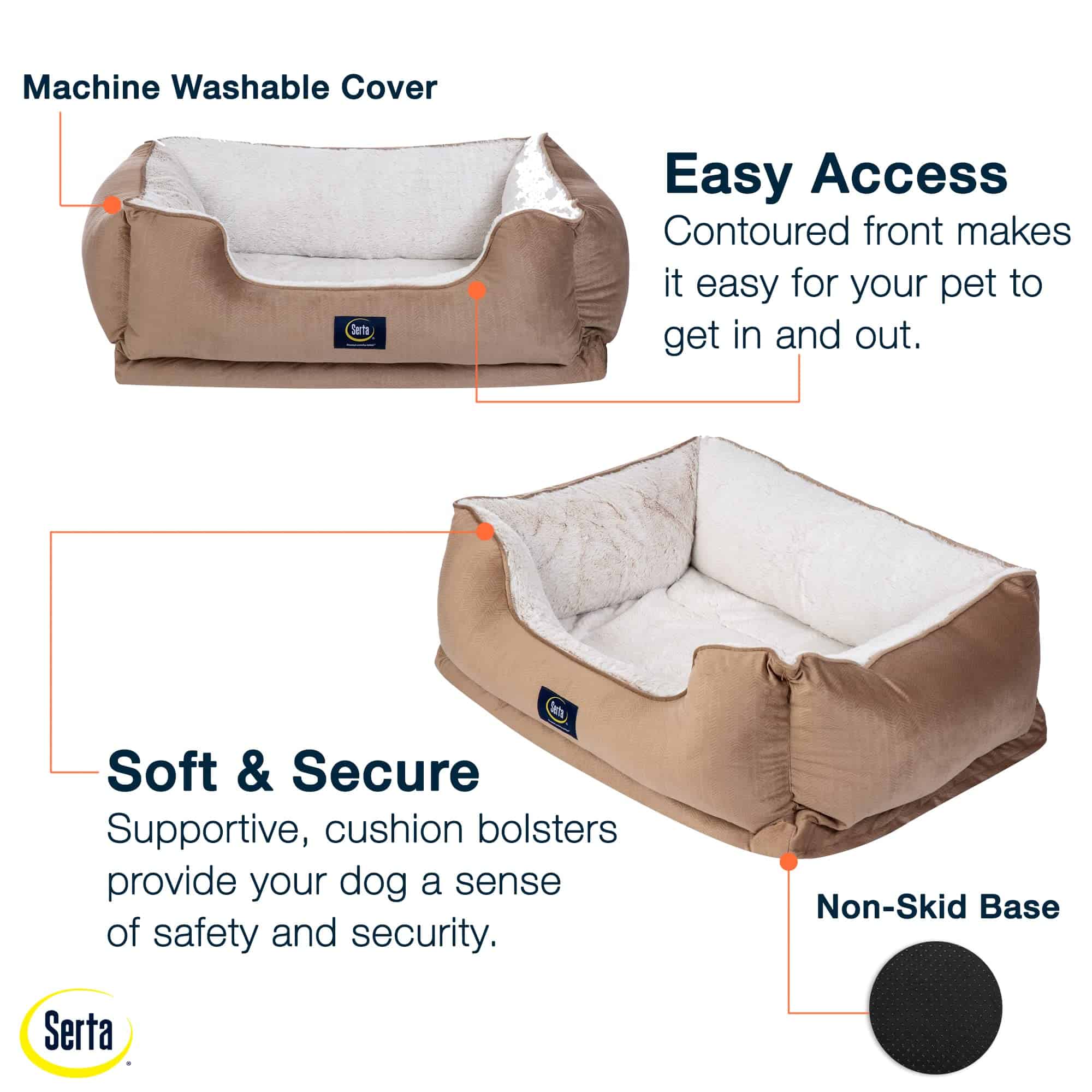 Cama para Perros Serta Orthopedic Cuddler - Arena del - Imagen 5