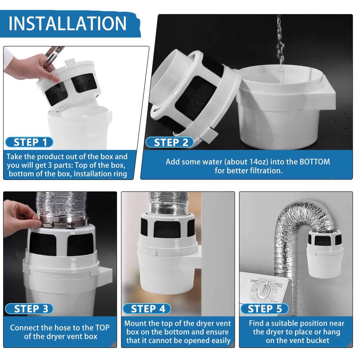 Kit de ventilación de secadora interior NOORNY 3 en 1 con - Imagen 7