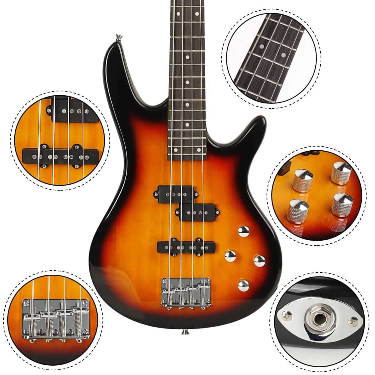 Bajo Eléctrico de 4 Cuerdas Tamaño Completo P Bass Kit de - Imagen 5