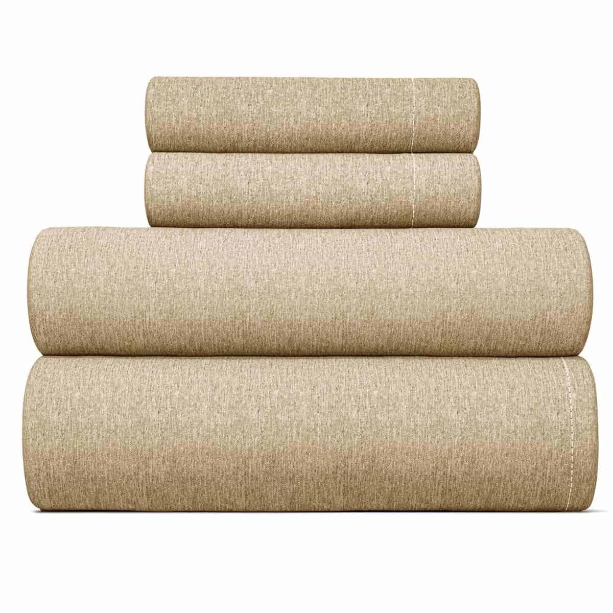 Juego de sábanas Twin XL de 4 piezas - Cómodas, -Beige Jaspe