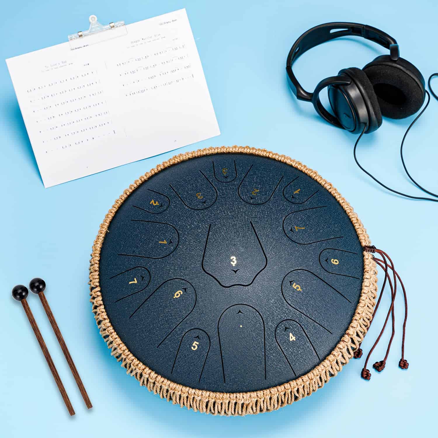 BURNING&LIN Steel Tongue Drum 14 Pulgadas 15 Notas Handpan - Imagen 6