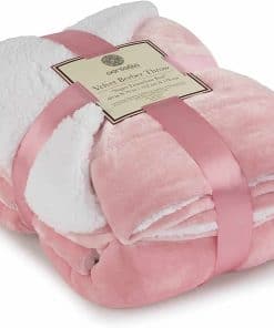 Manta de Sherpa Genteele Súper Suave -Rosa/Blanco