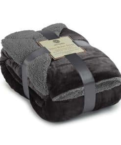 Manta de Sherpa Genteele Super Suave -Negro / Gris