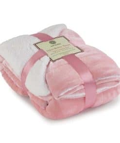 Manta Sherpa Genteele Super Suave Reversible -Rosa / Blanco
