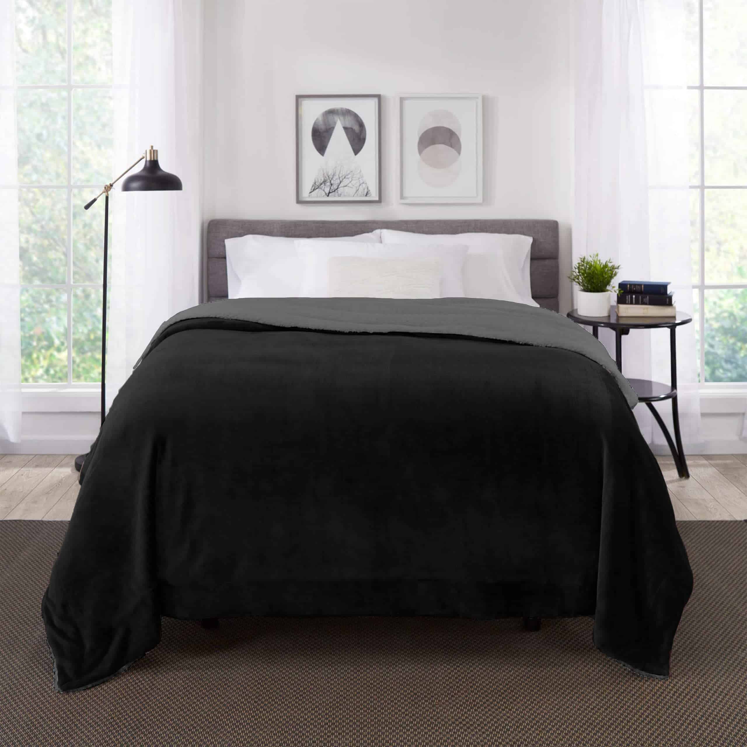 Manta de felpa reversible ultra lujosa Genteele Sherpa, - Imagen 5