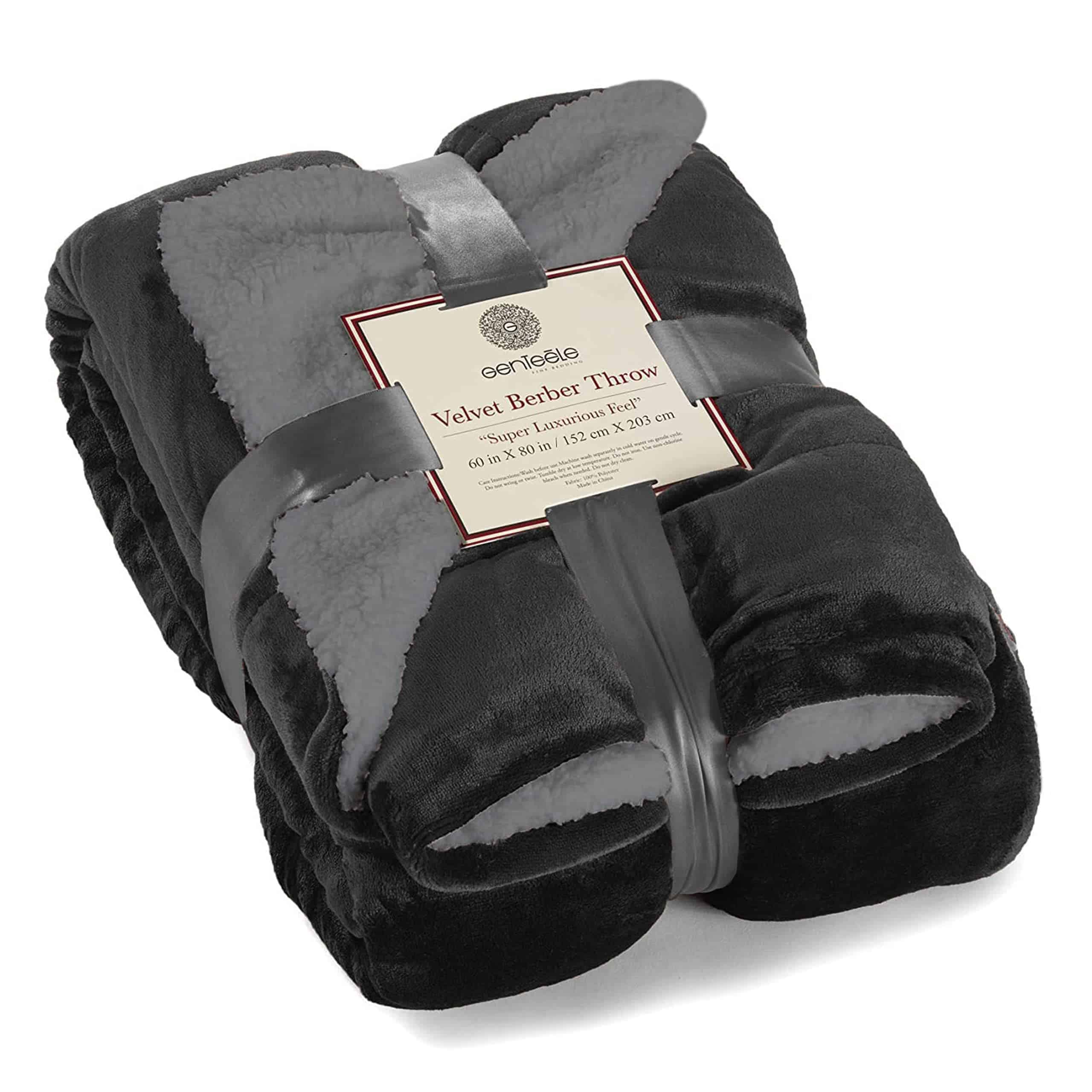 Manta de felpa reversible ultra lujosa Genteele Sherpa,