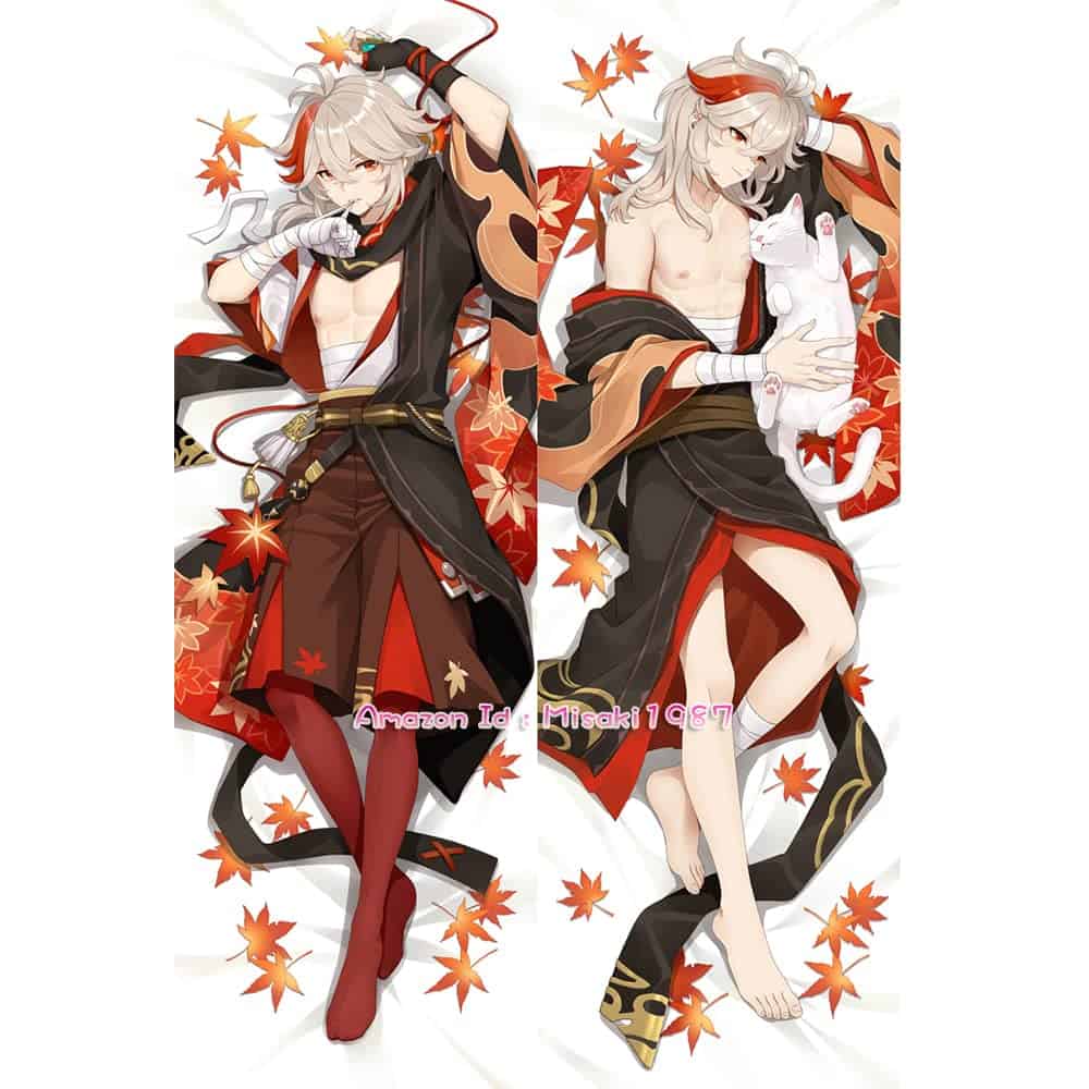 Funda de almohada recta para cuerpo de anime Genshin Impact