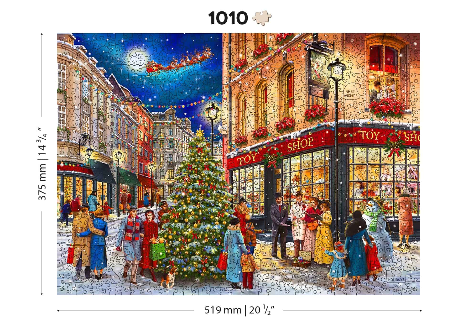 Rompecabezas de madera de 1000 piezas Christmas Snowballs - Imagen 6