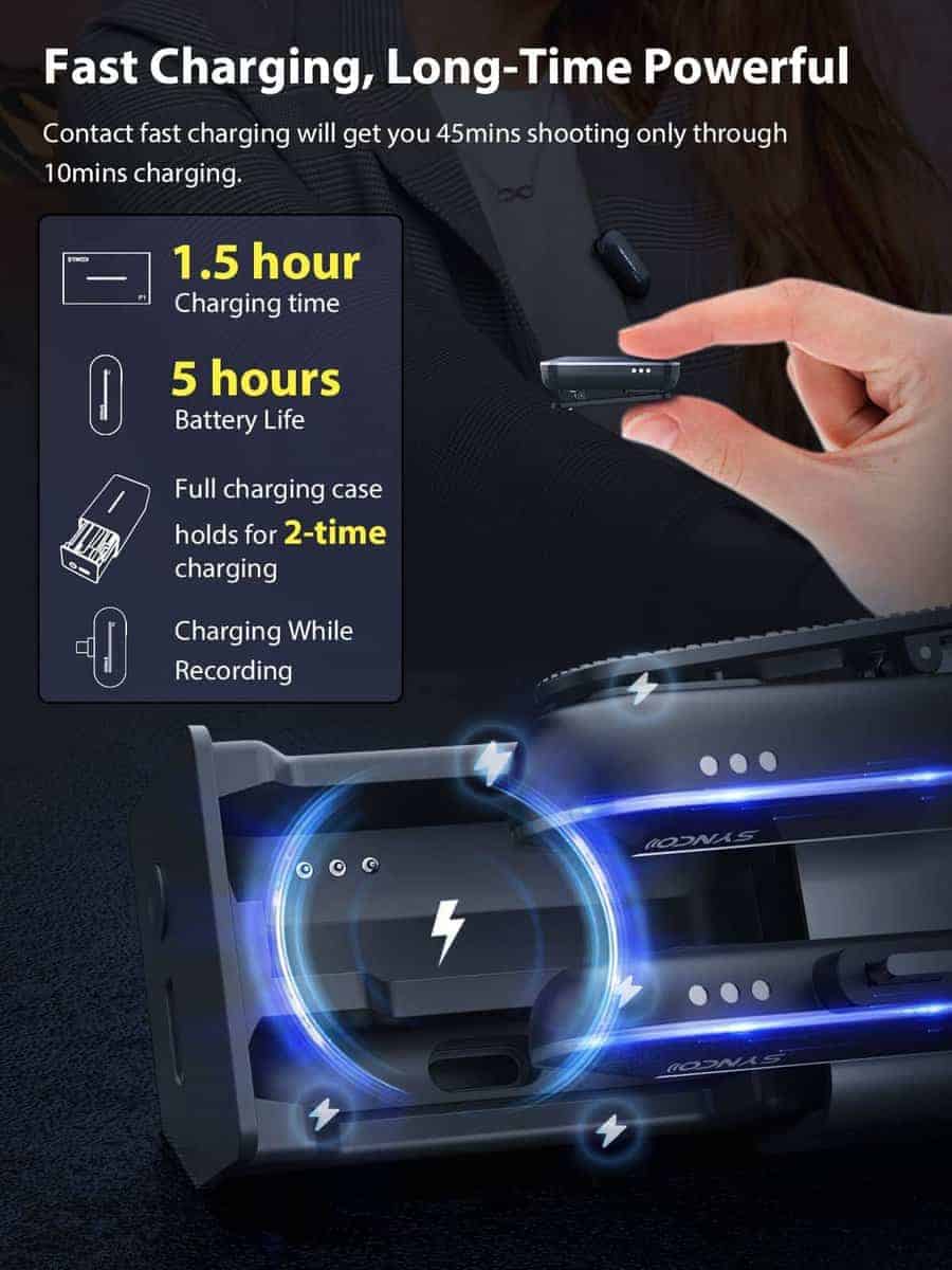 Micrófono inalámbrico de solapa SYNCO para Android, P1T - Imagen 7