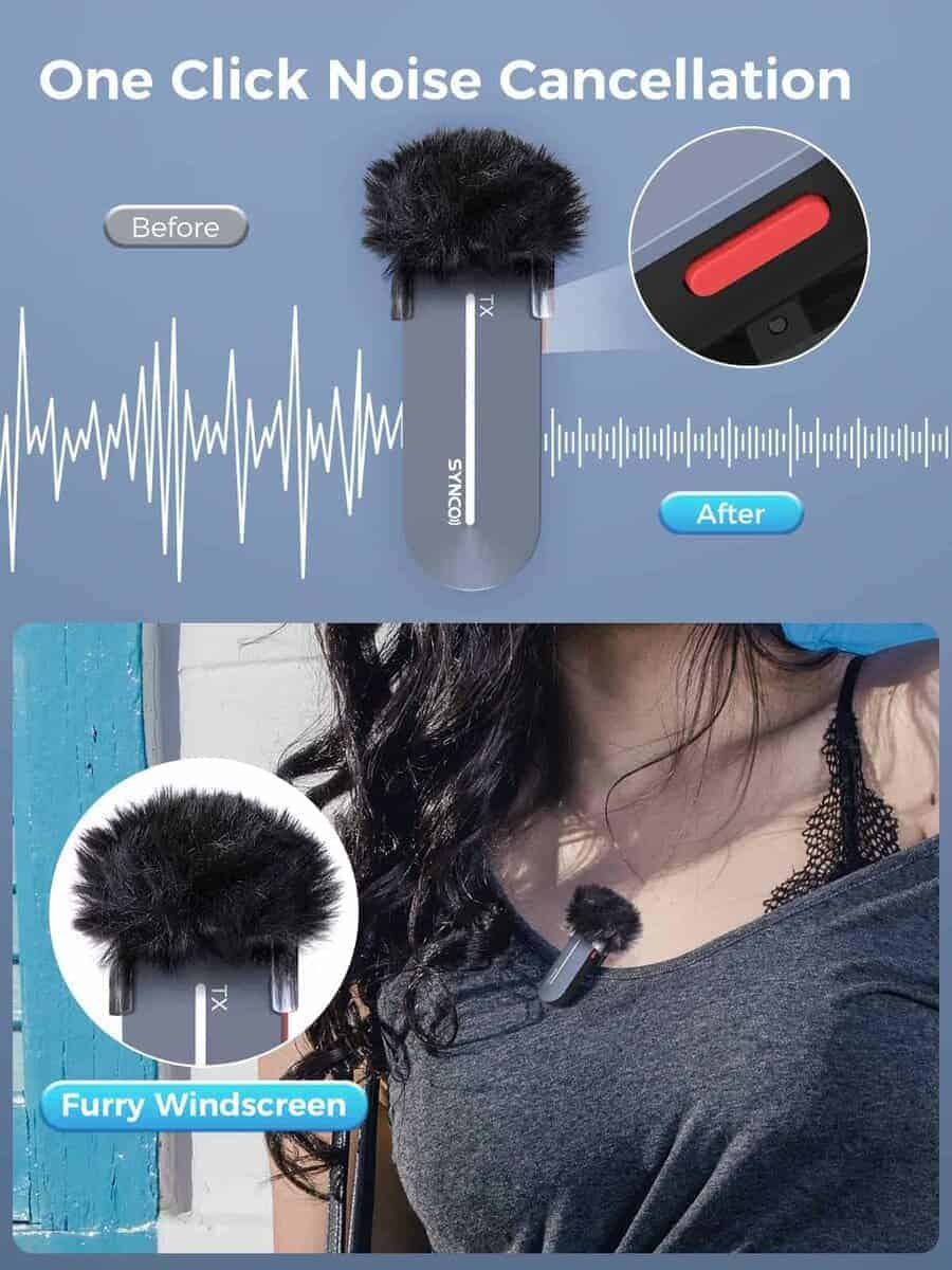 Micrófono inalámbrico de solapa SYNCO para Android, P1T - Imagen 3