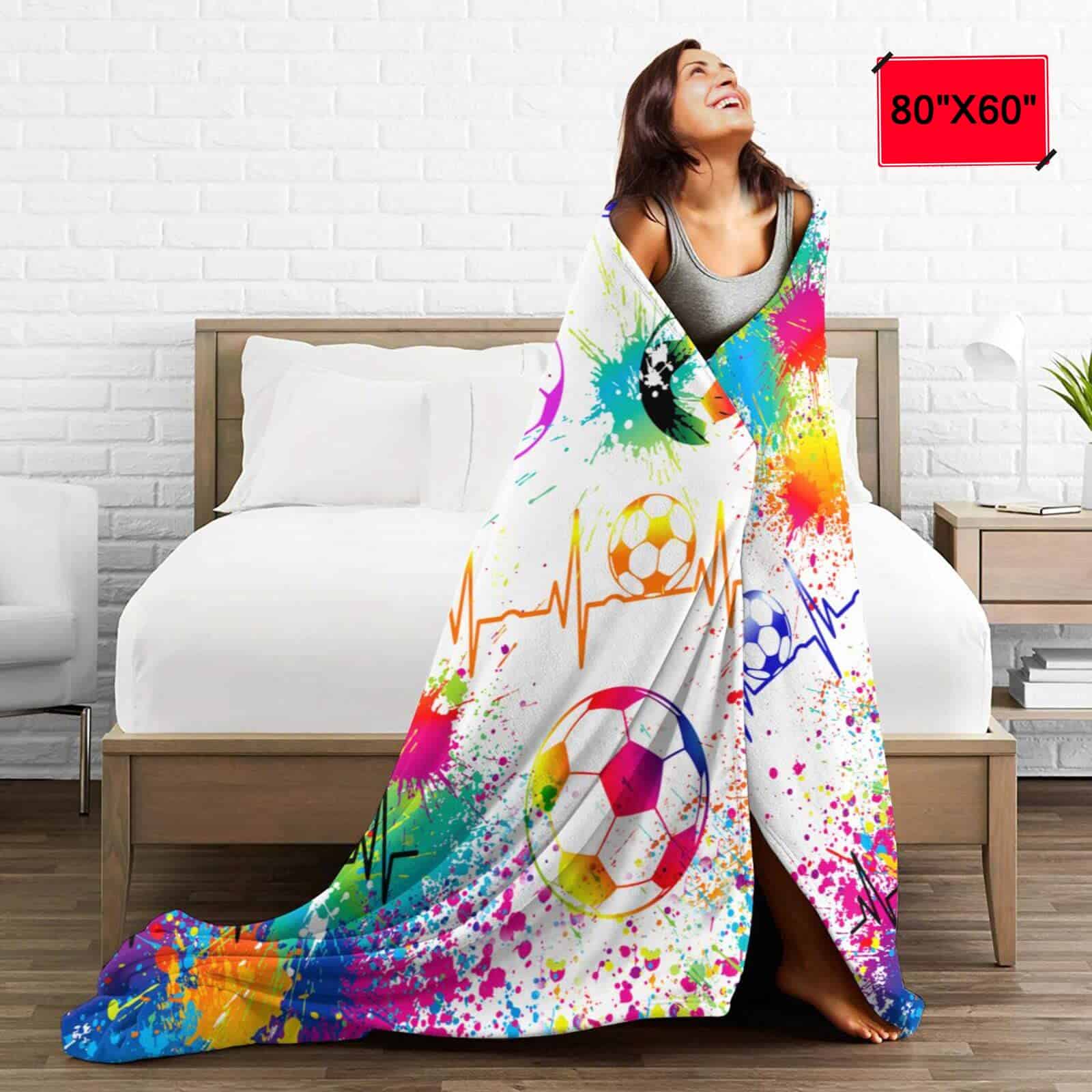 Manta de Fútbol Extra Suave de 3D Impreso para Aficionados - Imagen 7