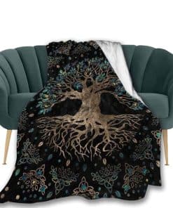 Manta Vikinga Árbol de la Vida FEILUOKE Súper Suave y