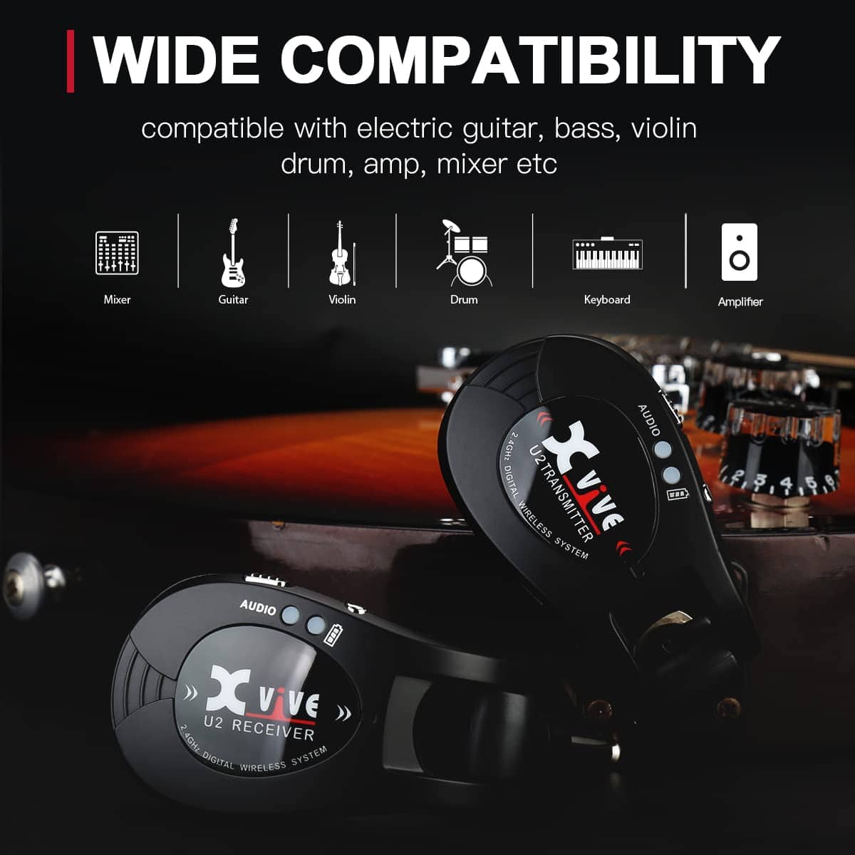 Sistema Inalámbrico de Guitarra Xvive U2 con Transmisor y - Imagen 7