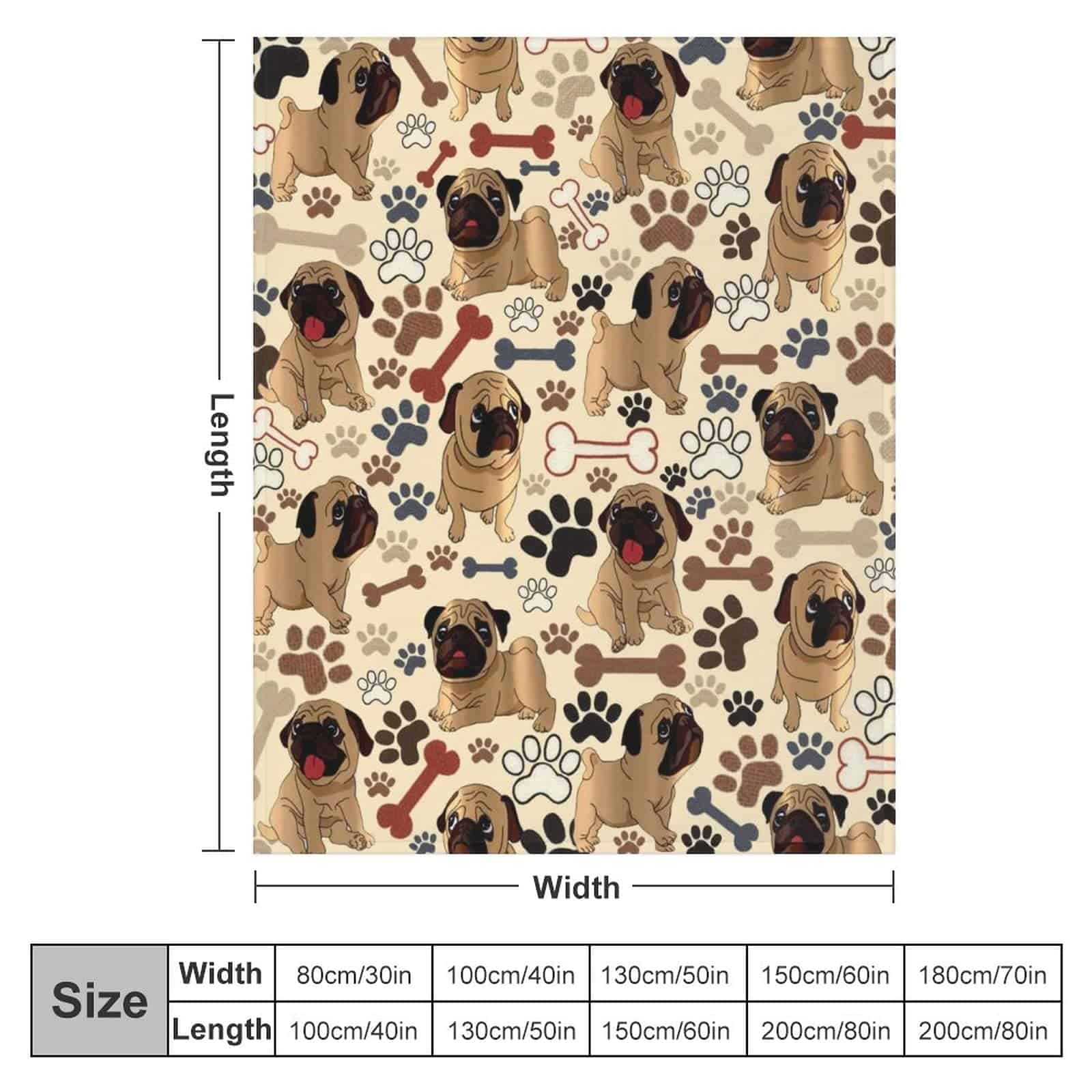 Manta de Pug Cálida y Esponjosa para Sofá Cama Sala de - Imagen 3