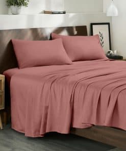 Juego de sábanas Queen 100% algodón orgánico -Rosa Viejo