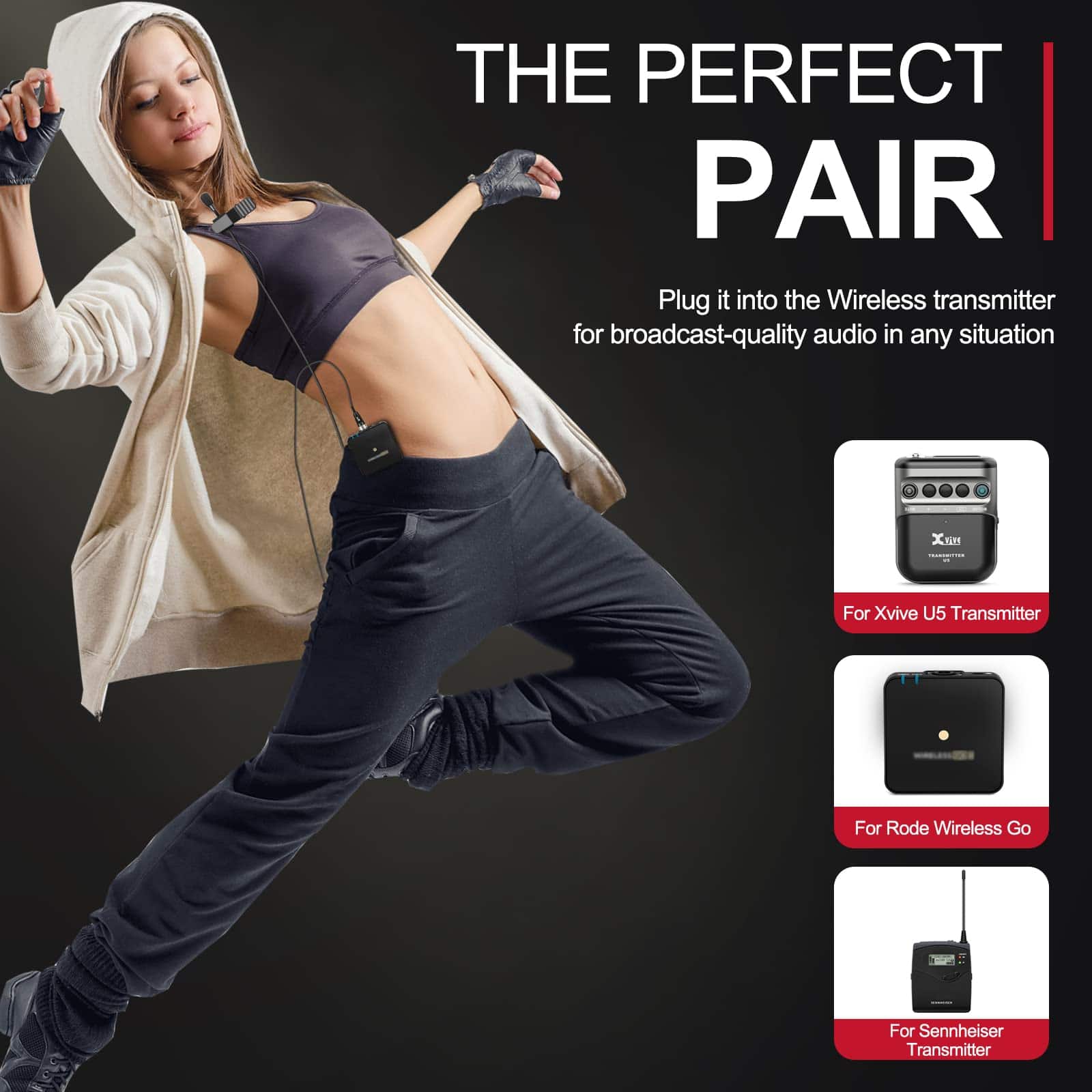 Micrófono de solapa omnidireccional profesional Xvive LV2 - Imagen 6