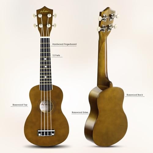 ADM Ukelele Soprano para Principiantes 21 Pulgadas de - Imagen 4