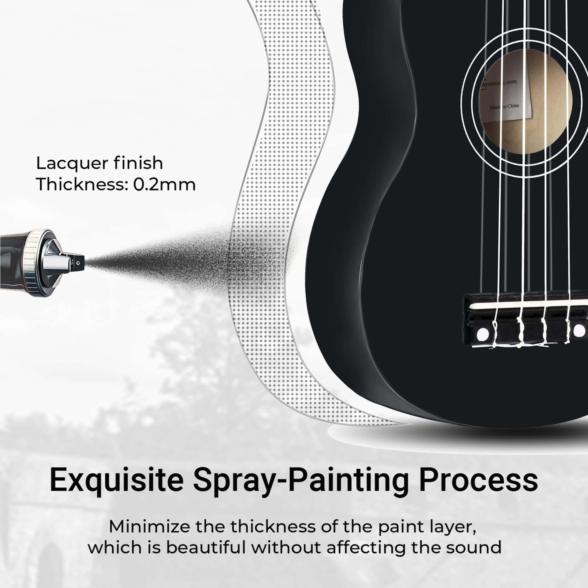 ADM Ukelele Soprano para Principiantes 21 Pulgadas Madera - Imagen 5