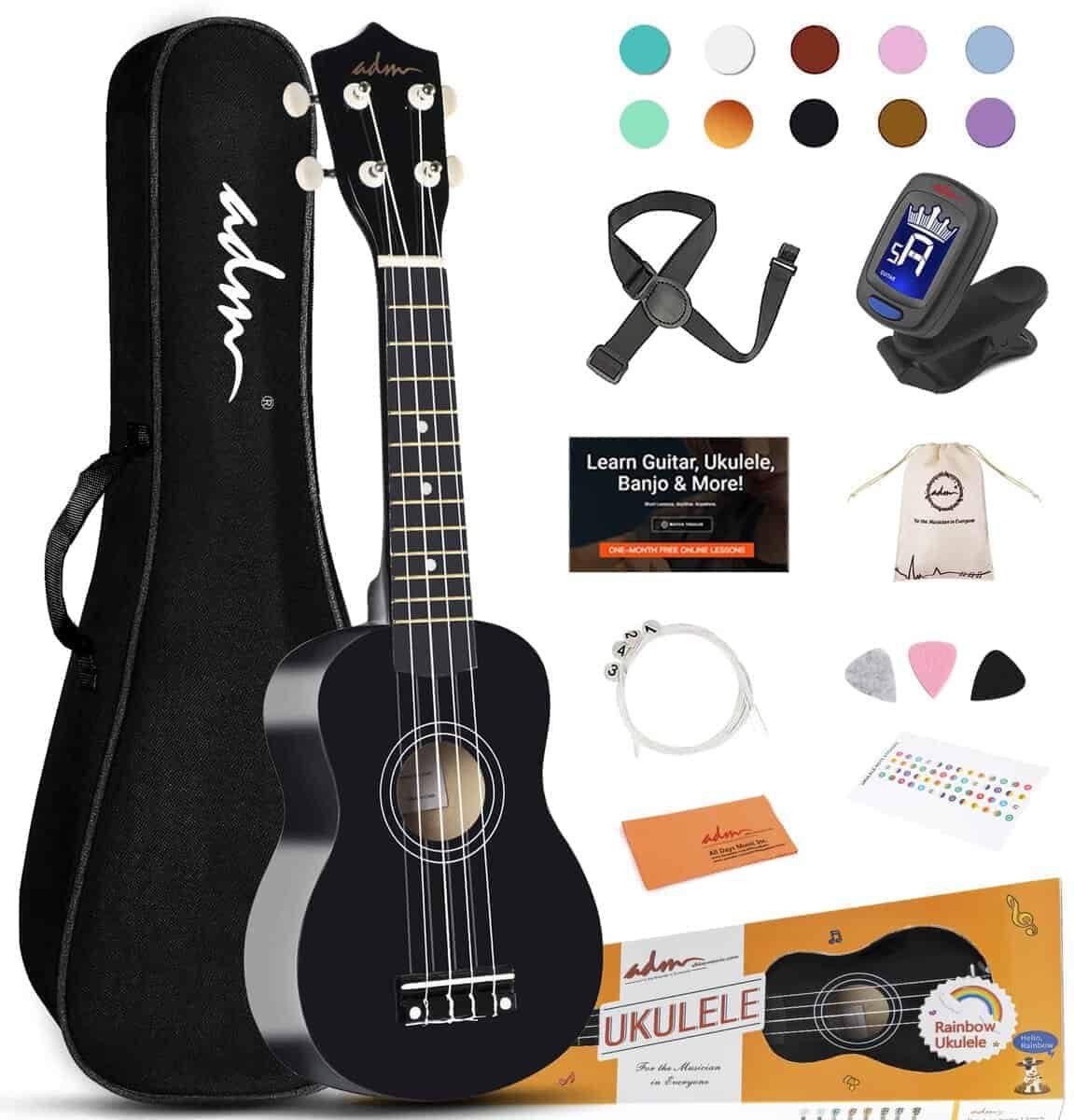ADM Ukelele Soprano para Principiantes 21 Pulgadas Madera