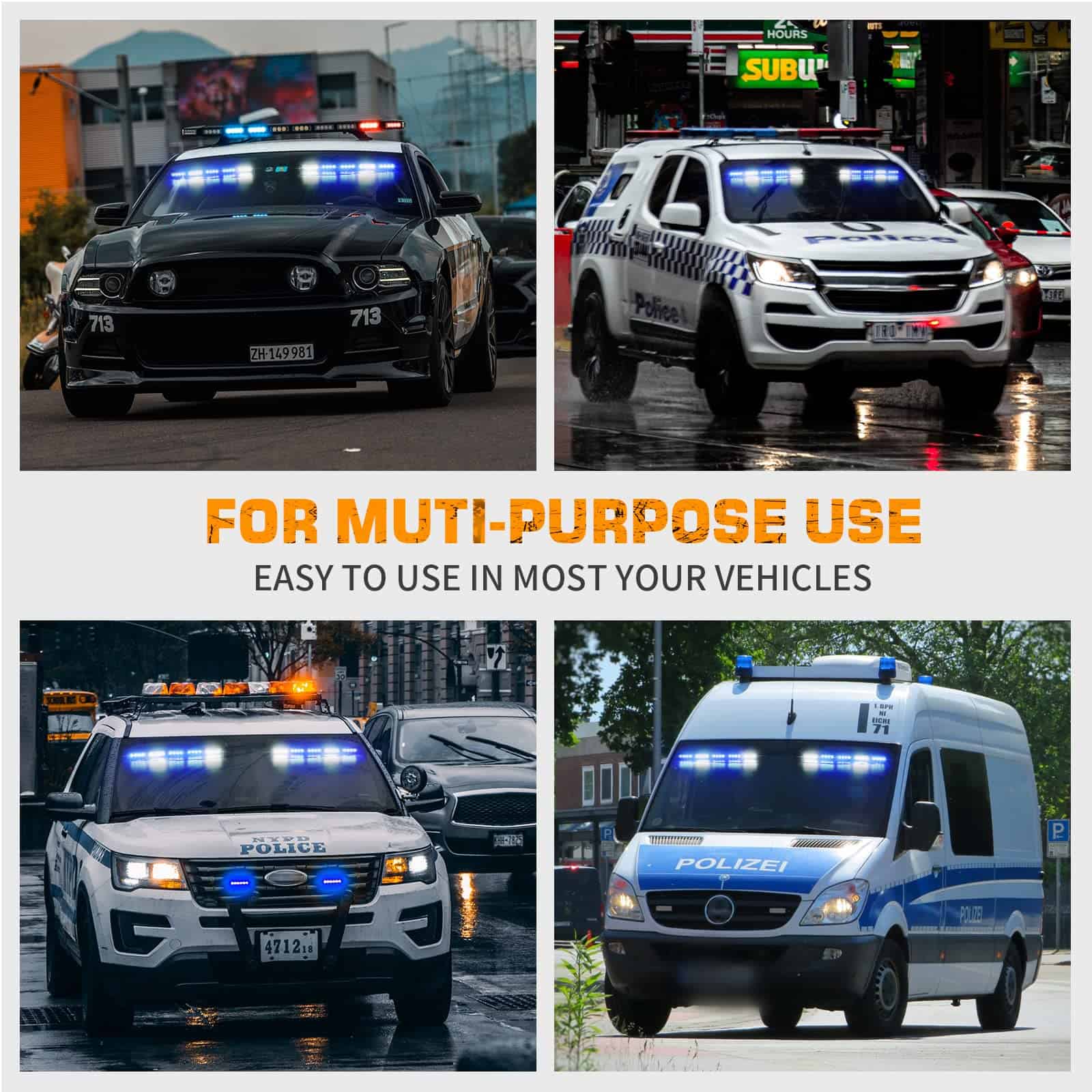 Luces de visera de emergencia azul blanco XRIDONSEN Luces - Imagen 7