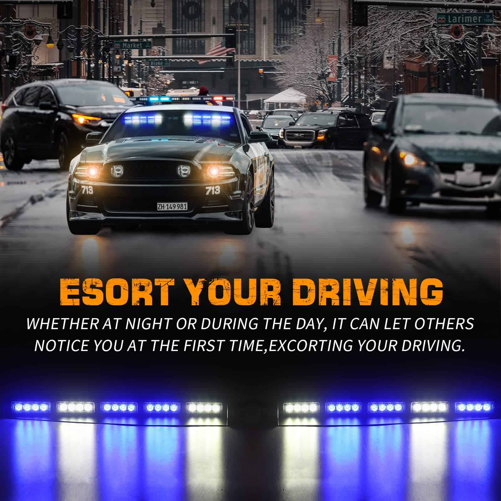 Luces de visera de emergencia azul blanco XRIDONSEN Luces - Imagen 3