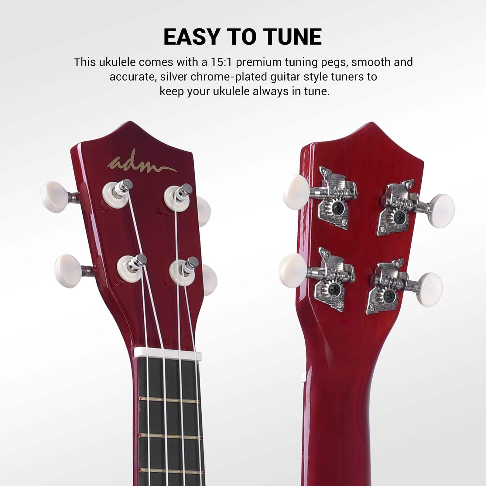 Ukelele Soprano ADM para principiantes de 21 pulgadas Kit - Imagen 5