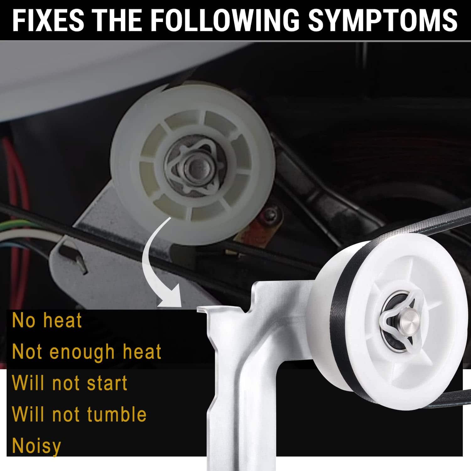 Kit de polea loca para secadora y correa de tambor de - Imagen 8