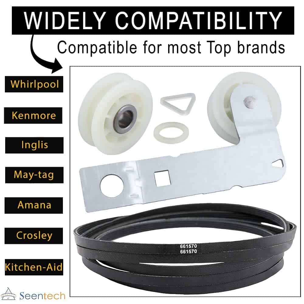 Kit de polea loca para secadora y correa de tambor de - Imagen 4