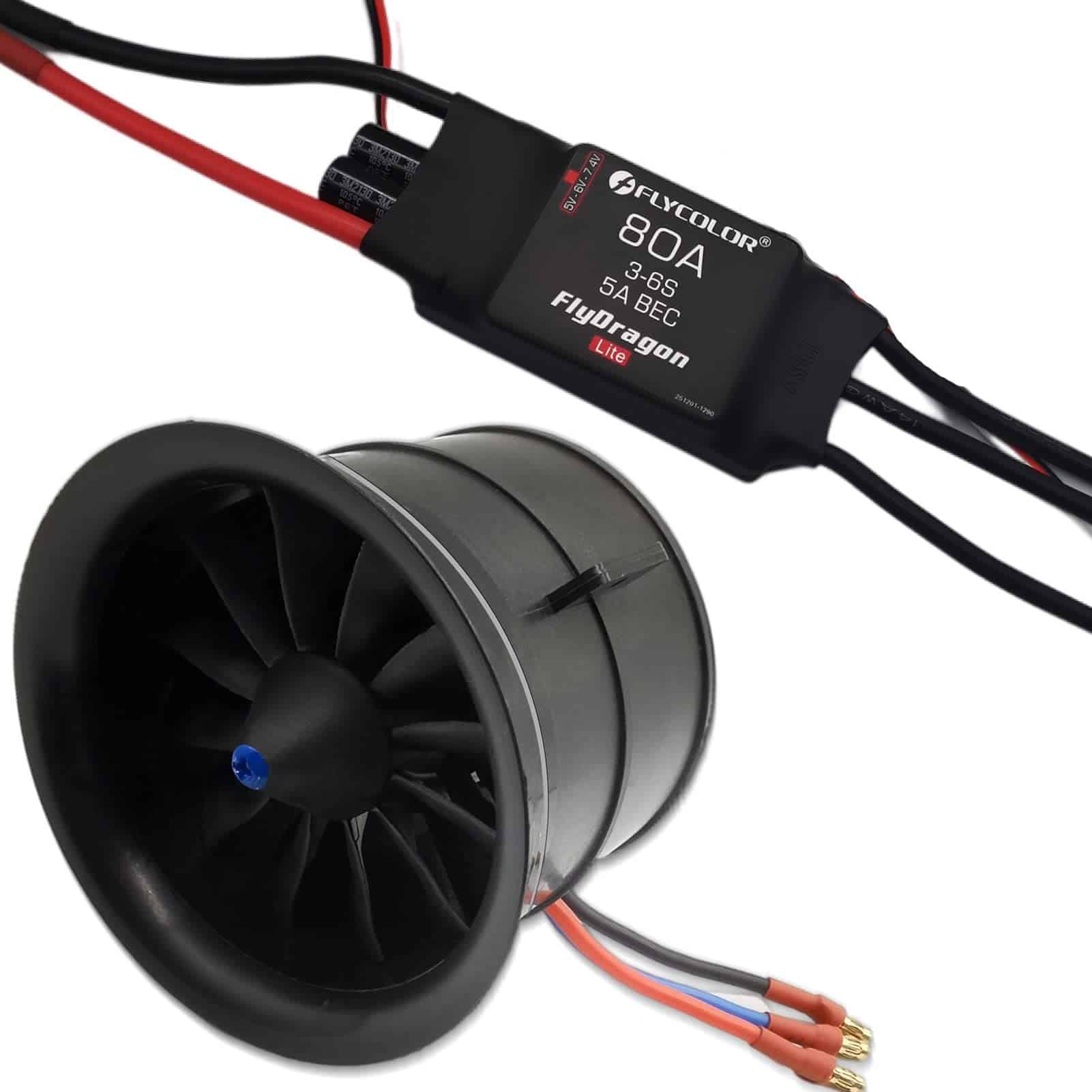 Flycolor EDF 70mm 3400KV 4S RC Jet Airplane 12 Blades