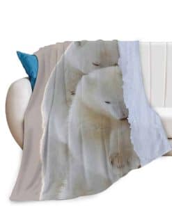 Manta de Lana de Oso Polar Linda Súper Suave Cálida