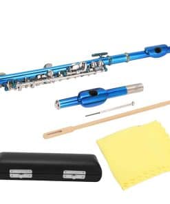 Flautín Piccolo de Cuproníquel Azul Con Baño de Níquel Para