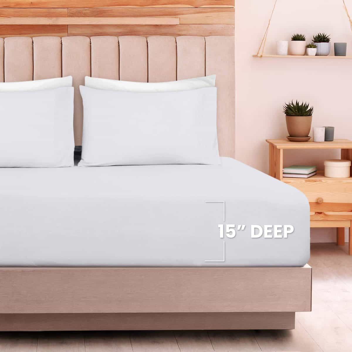 Juego de sábanas Utopia Bedding King - Juego -Blanco - Imagen 5