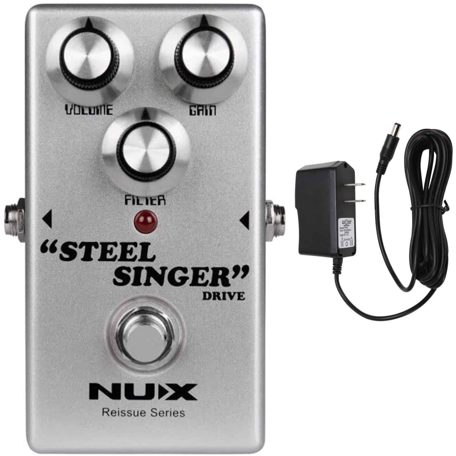 Pedal de Overdrive NUX Steel Singer Briskdrop con Fuente de