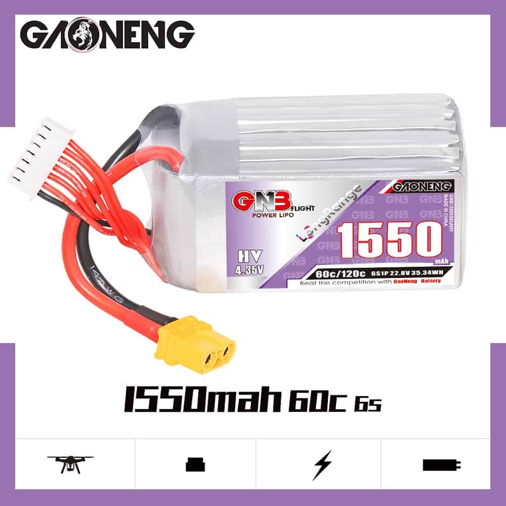Batería LiPo GAONENG GNB 6S 1550mAh 22.8V HV Alta Tensión - Imagen 4