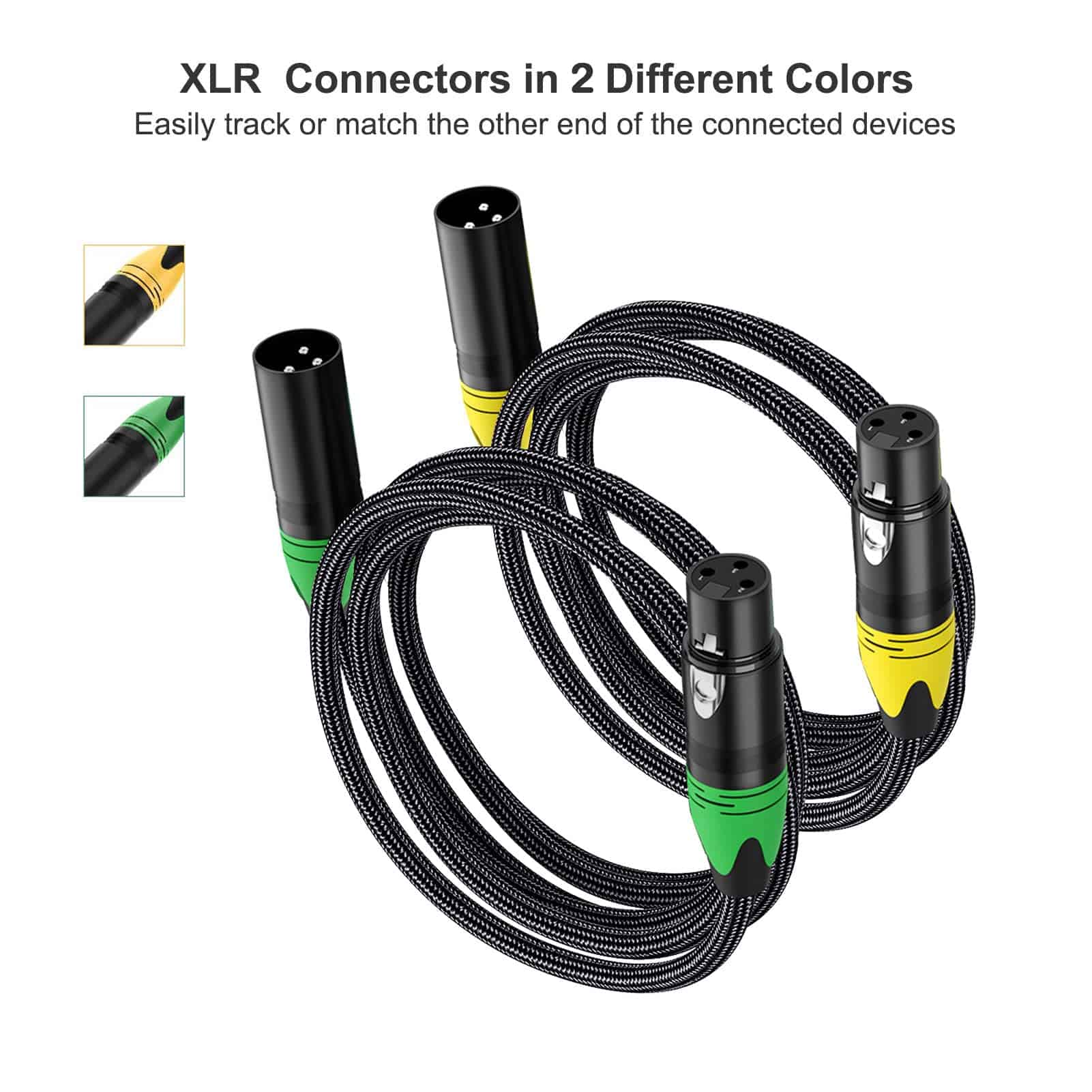 Anewbig Cable de Micrófono XLR 25 ft 2 PACK, Cables de - Imagen 3