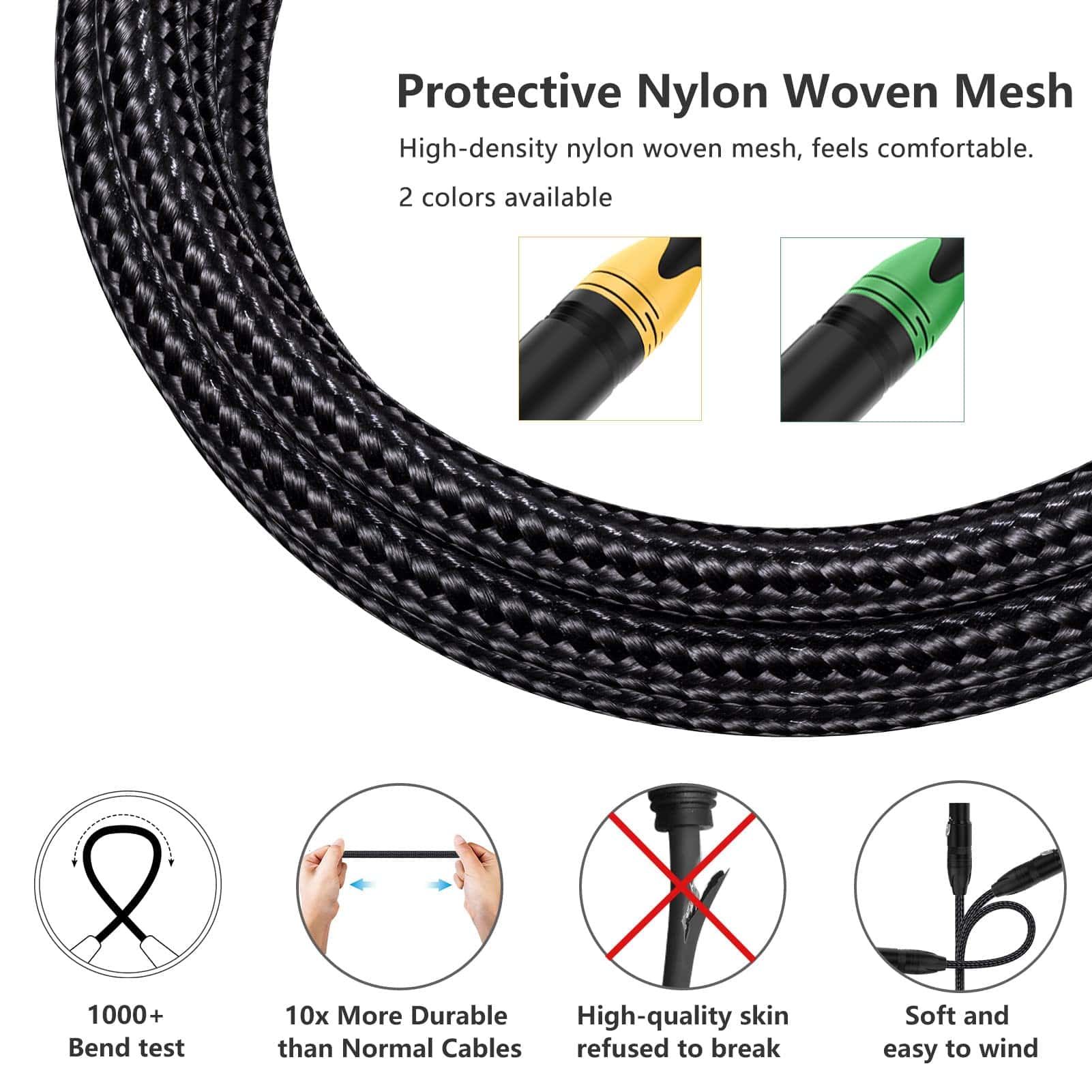 Anewbig Cable de Micrófono XLR 25 ft 2 PACK, Cables de - Imagen 4