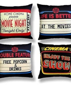 Funda de Cojín de Cine Vintage para Decoración de Cine en