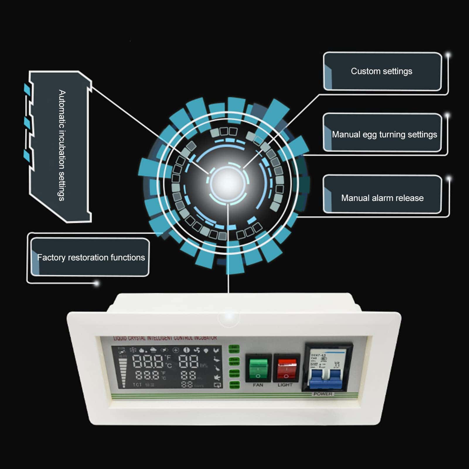 Controlador de incubadora de huevos XM-18SD Pantalla grande - Imagen 6