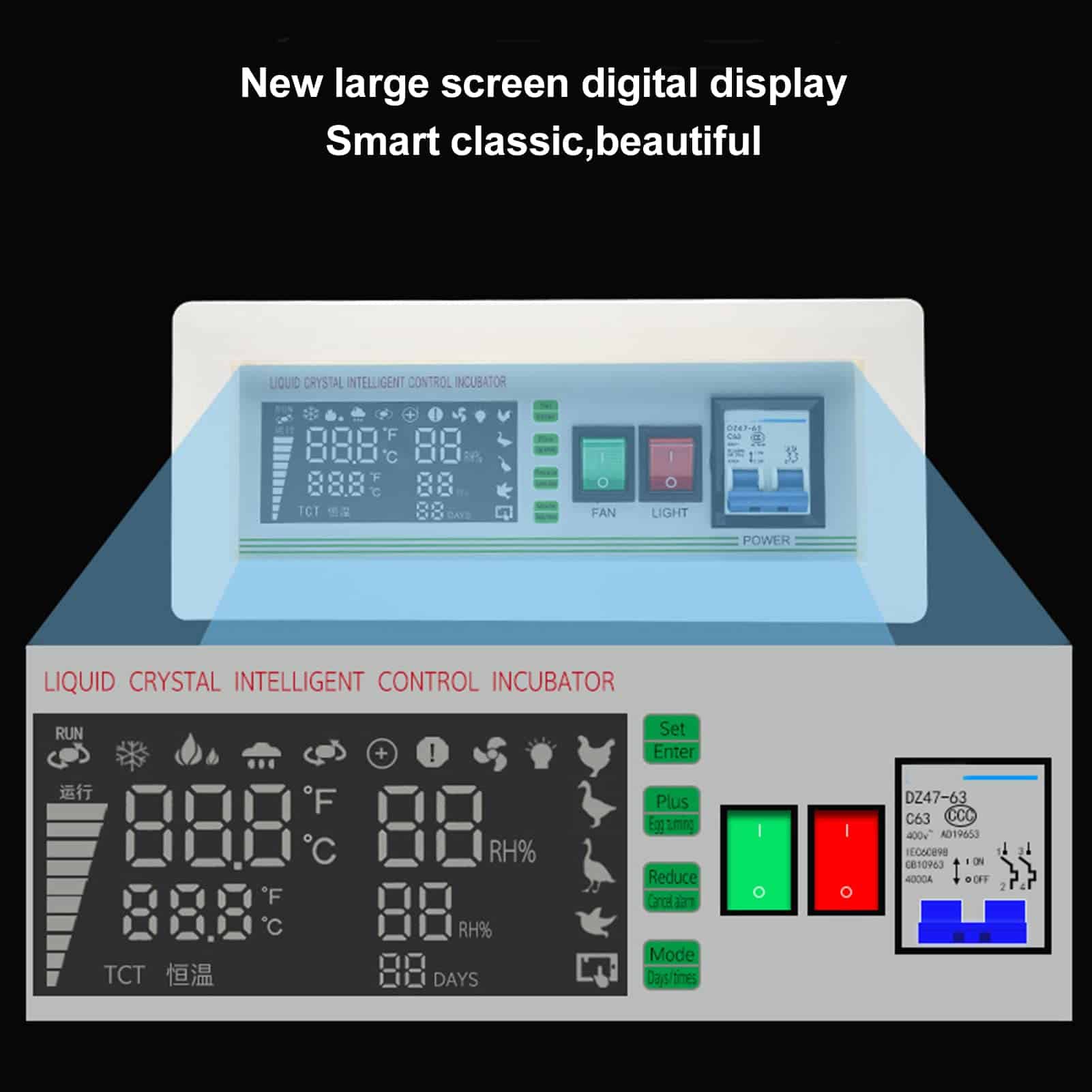 Controlador de incubadora de huevos XM-18SD Pantalla grande - Imagen 7