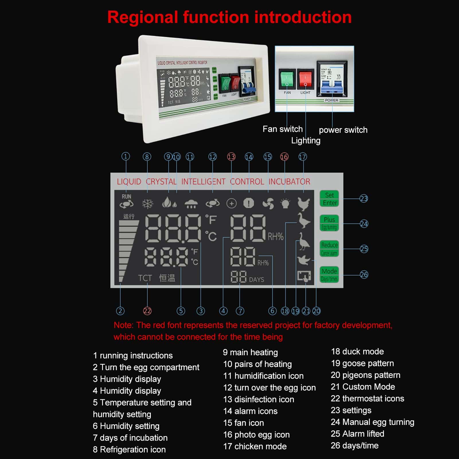 Controlador de incubadora de huevos XM-18SD Pantalla grande - Imagen 8