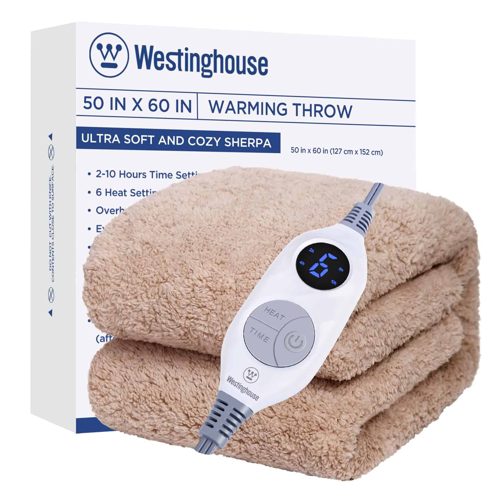 Manta Eléctrica Westinghouse tamaño Throw, Suave Plush