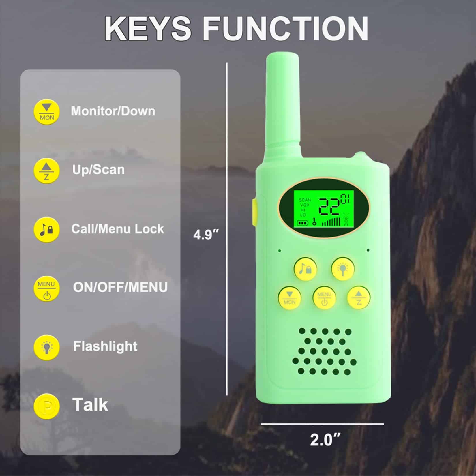 POKPOW Walkie Talkies para Niños Recargables 3 Pack Largo - Imagen 8