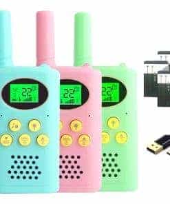 POKPOW Walkie Talkies para Niños Recargables 3 Pack Largo