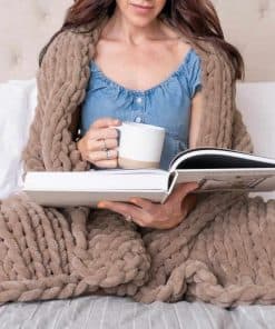 SAMIAH LUXE Manta de Punto Grueso 50x60", Manta de Punto