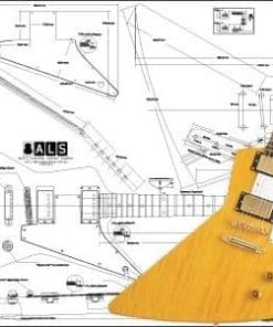Plan de Guitarra Eléctrica Explorer - Impresión a Escala
