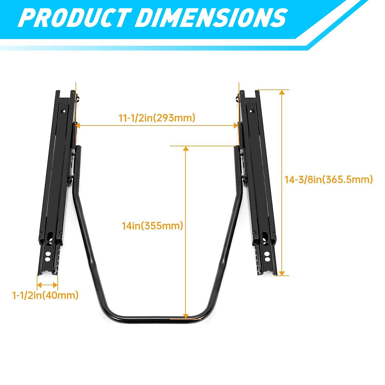 Kojem Universal Seat Sliders Seat Mounting Track, Kit de - Imagen 6