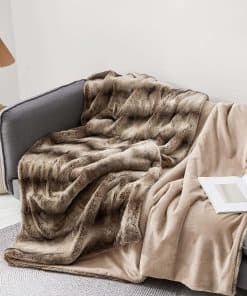 Eikei Luxury Faux Fur Throw Blanket Super -Mocha